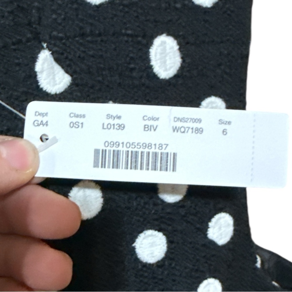 NWT - J. Crew Marcy Polka Dot Sleeveless Black Dress - Tweed - Size 6 - Picture 7 of 7